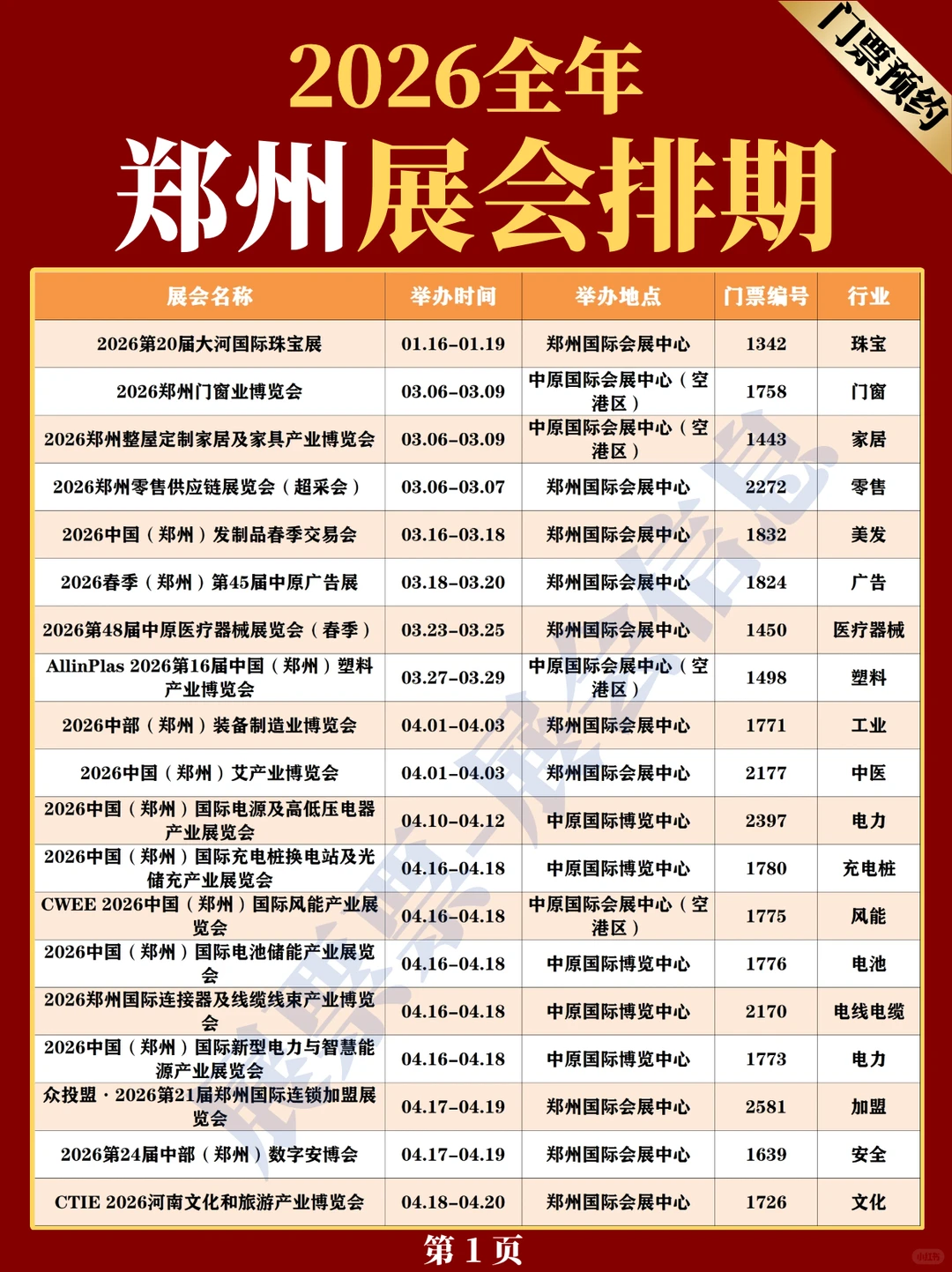 最新❗2026郑州展会排期一览表（50+场）