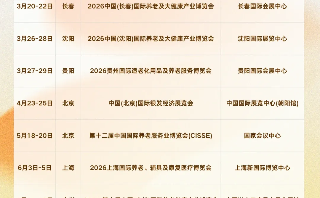 2026全国养老展会时间