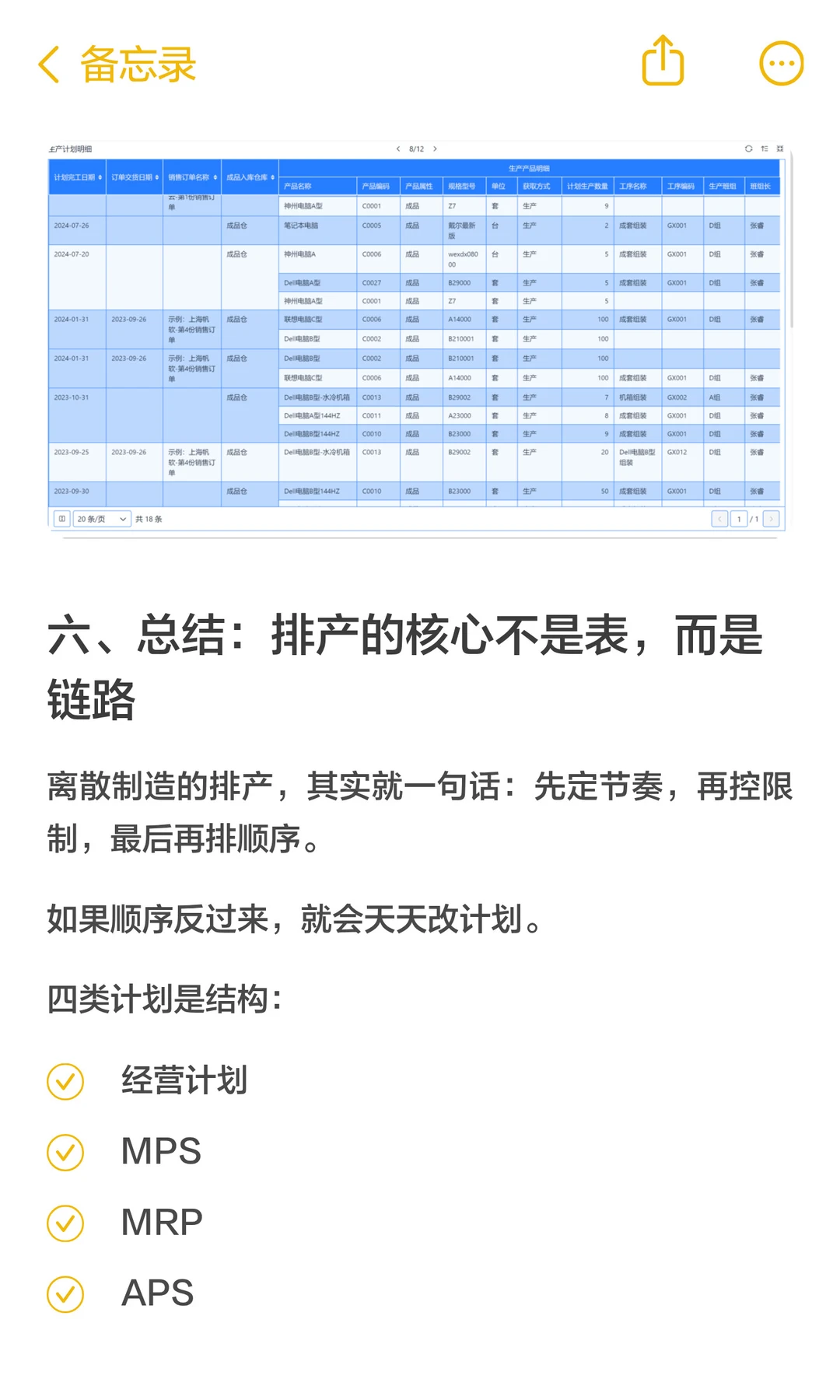 离散制造的四类计划、三条链路一次说清