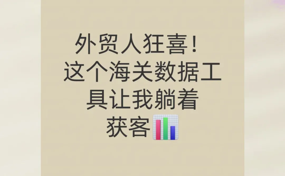 外贸人狂喜！这个海关数据工具让我躺著获客