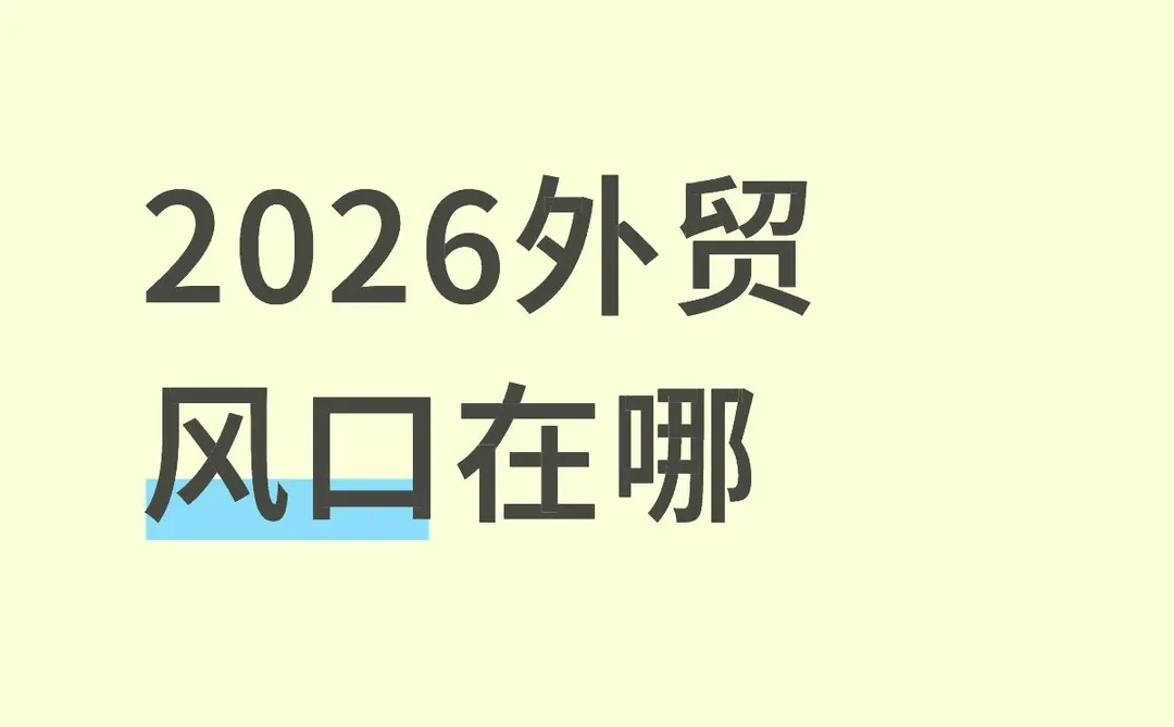2026外贸新风口！