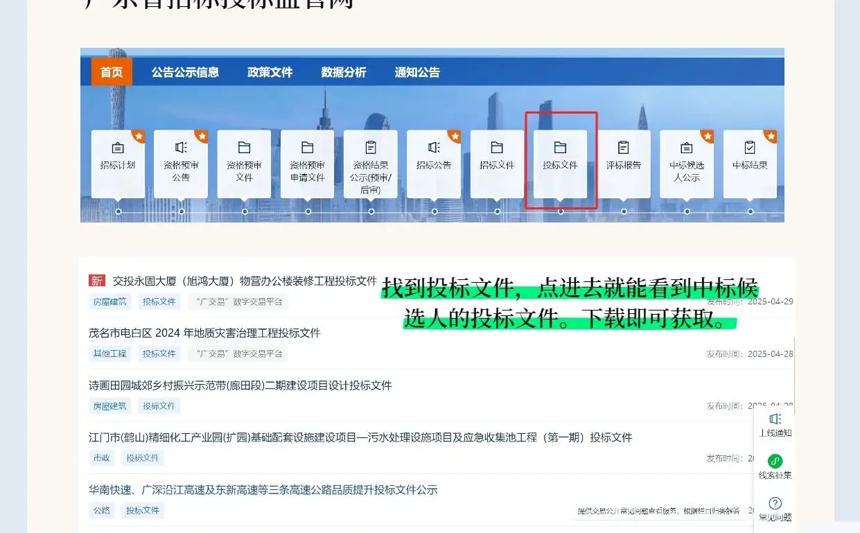 如何查看竞争对手标书和中标记录？