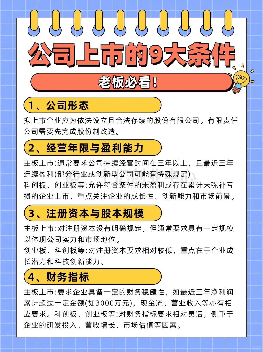 公司上市的九大条件??