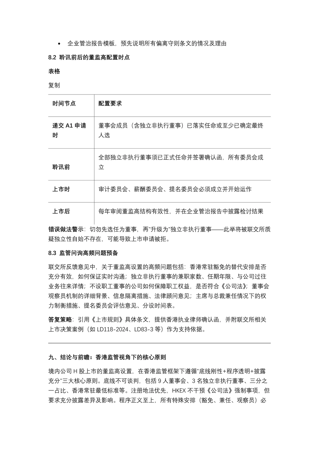 境内公司H股上市董监高的设置