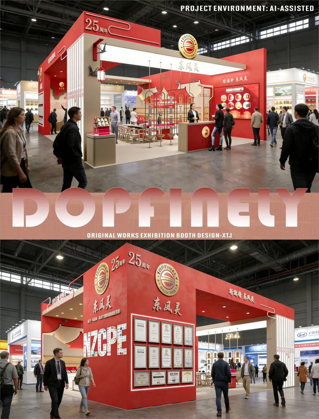 茶博会-红色艺术展台设计——DOPFINELY