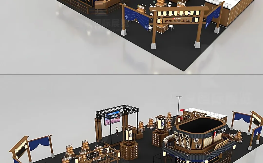 进博会食品展区案例?日式街景居酒屋设计