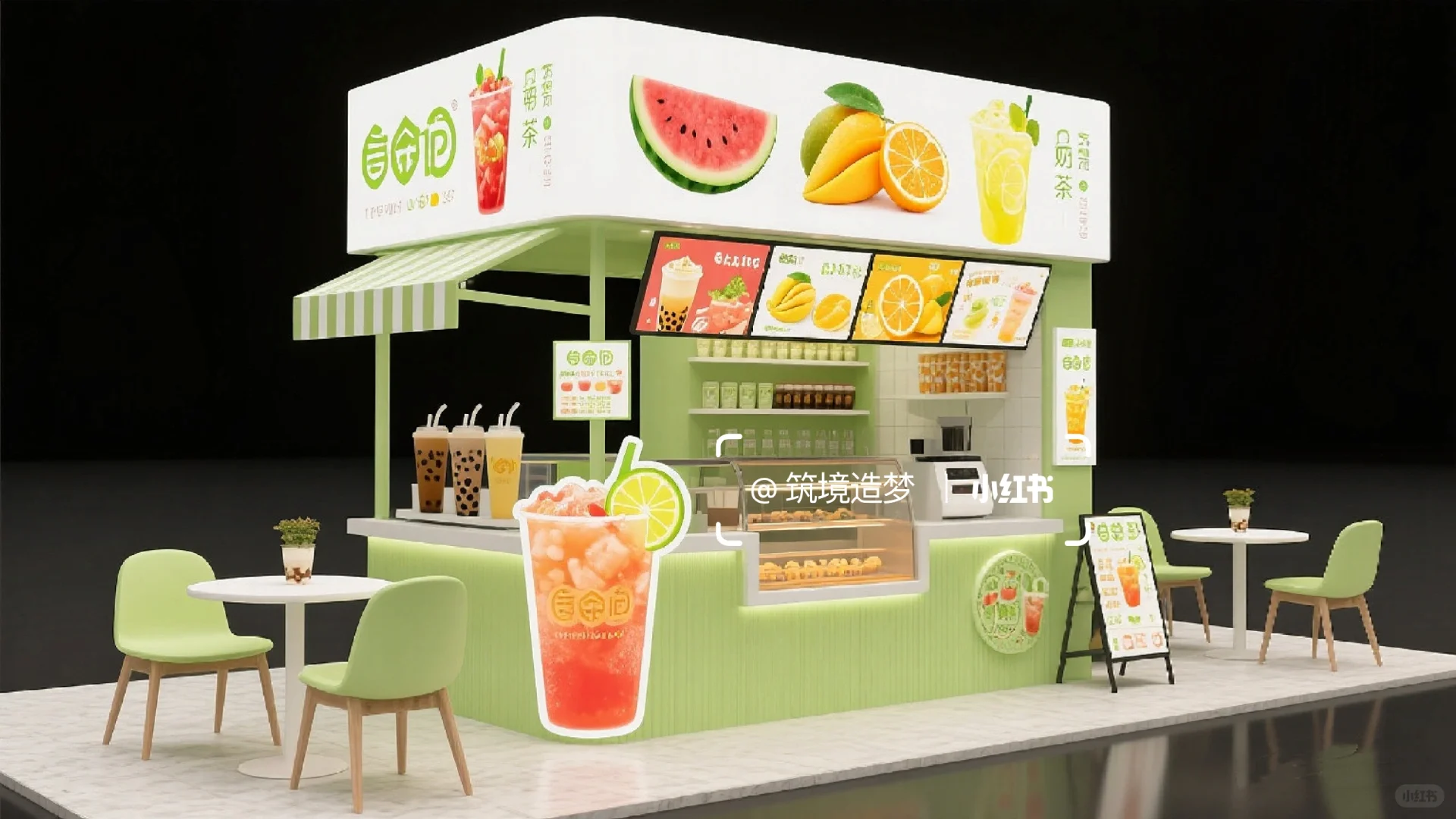 谁懂啊！被这几家清新奶茶展台拿捏了?