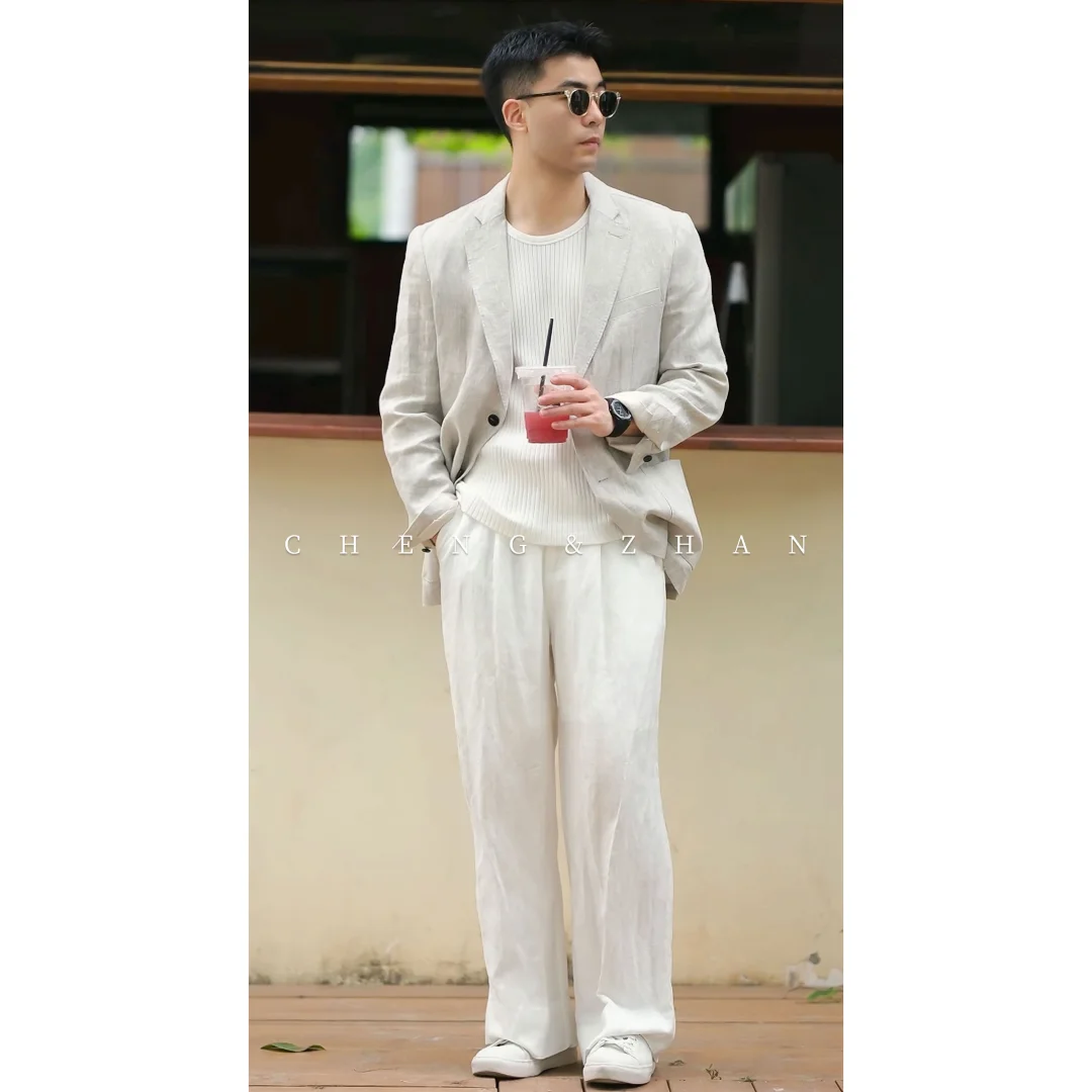 100%亚麻轻薄款西服，未经雕琢的原始美