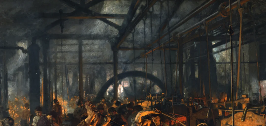 门采尔 代表作《轧铁工厂》