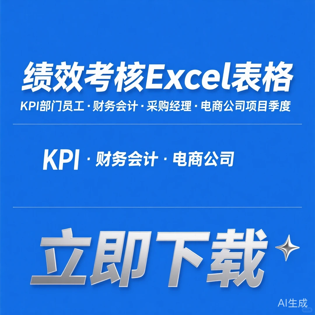 KPI绩效考核表｜部门季度项目Excel模板