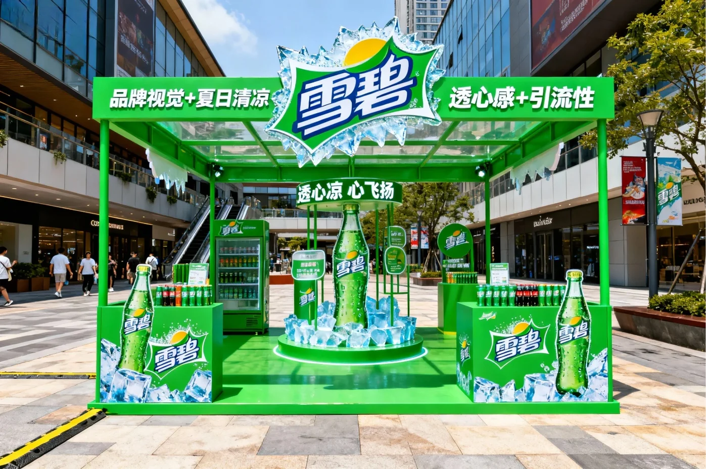 饮料品牌夏日清凉主题快闪美陈装置