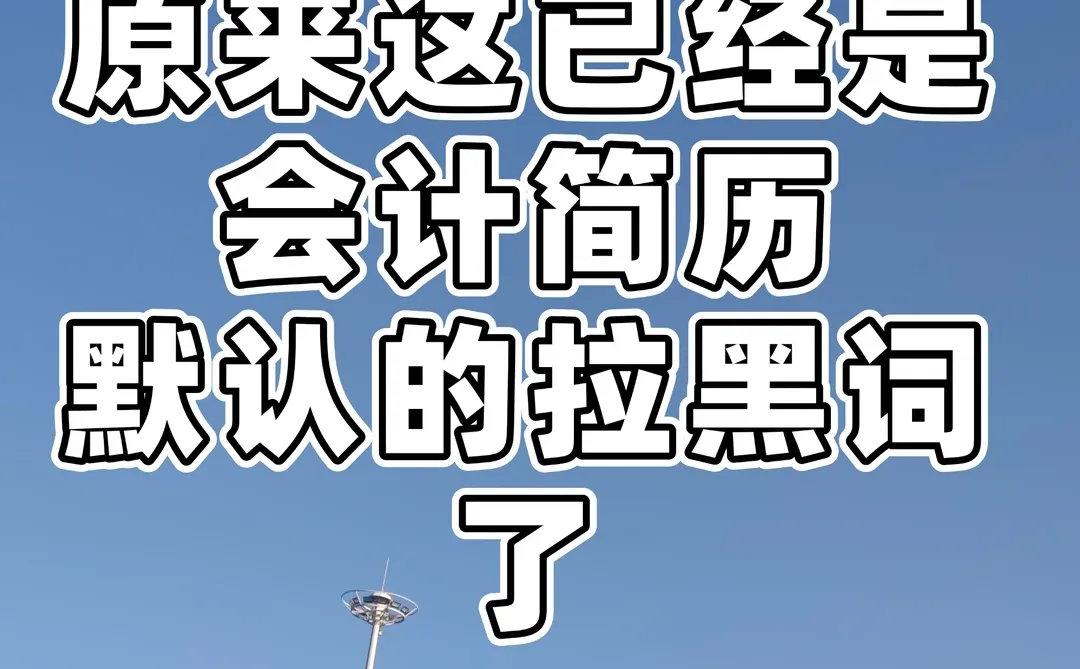 原来这已经是会计简历默认的拉黑词了