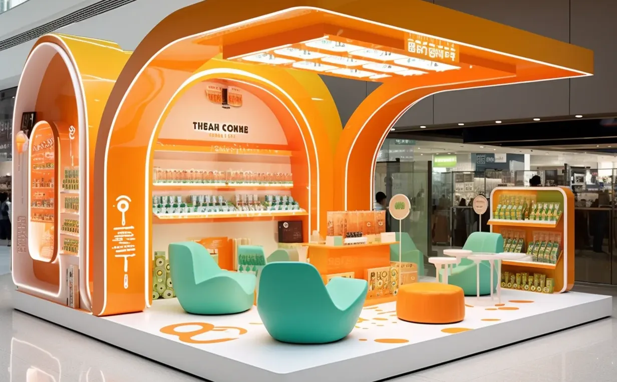 小清新风格的展台设计,吸引眼球的展位设计