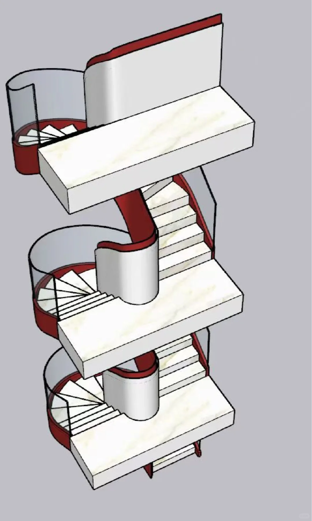 旋转楼梯定制生産线予落地成型效果案例赏析