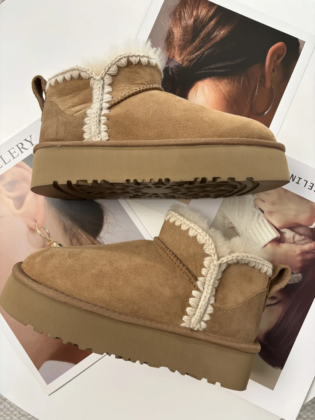? 这双毛线v口雪地靴,一眼就爱上了
