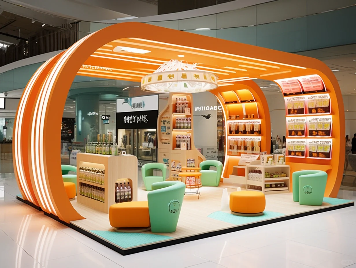 小清新风格的展台设计,吸引眼球的展位设计