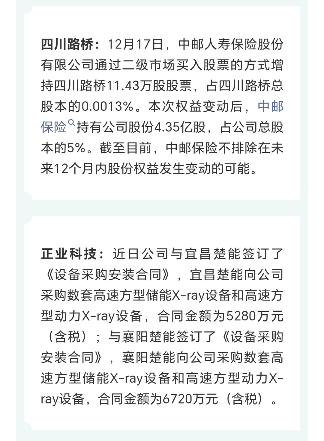 上市公司公告精选12.18