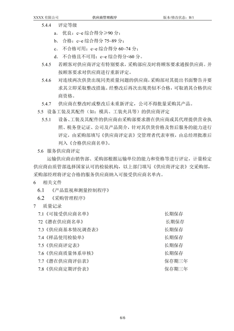 供应商管理不规范，采购质量全无保障！