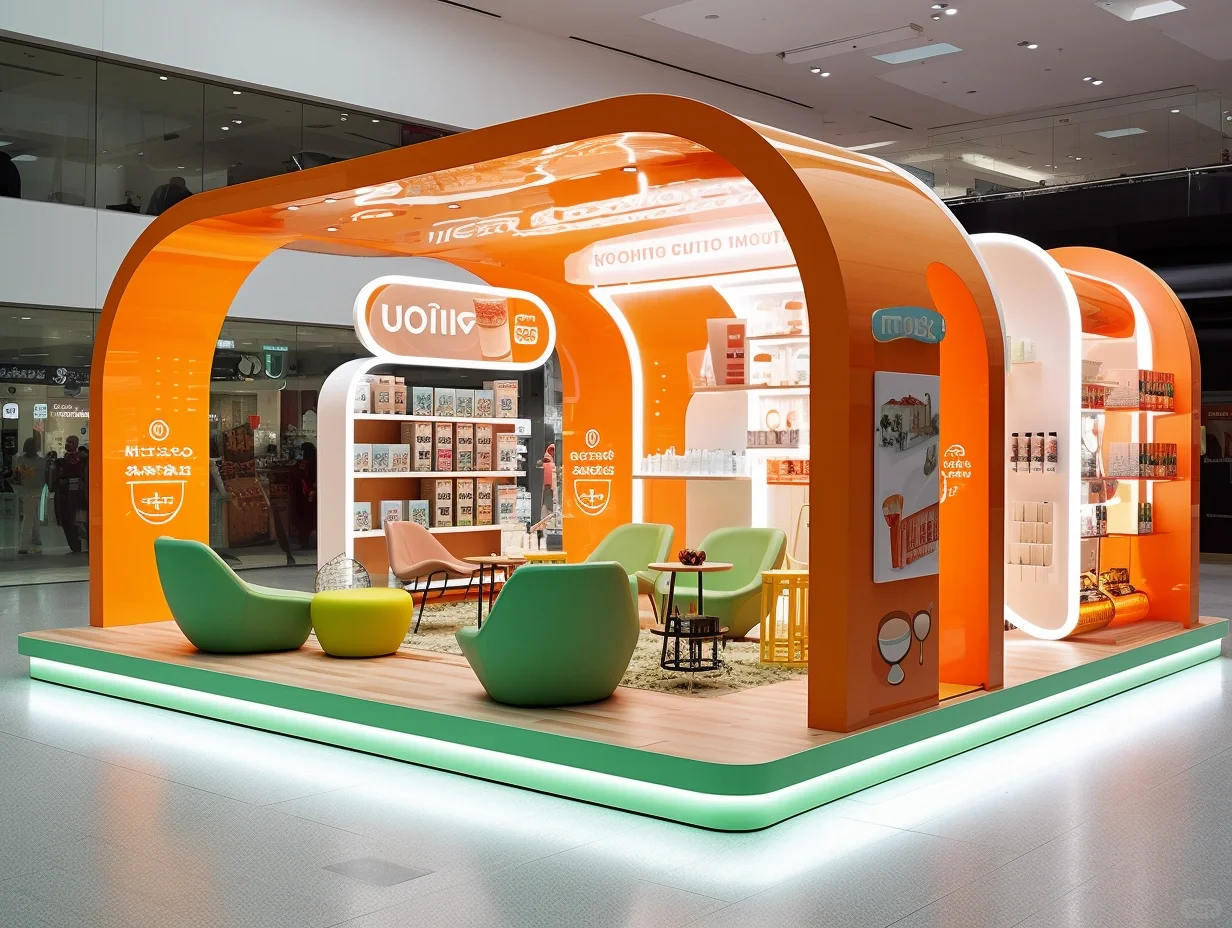 小清新风格的展台设计,吸引眼球的展位设计