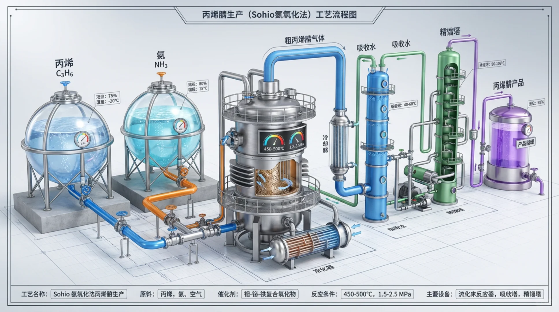 丙烯腈生产工艺流程