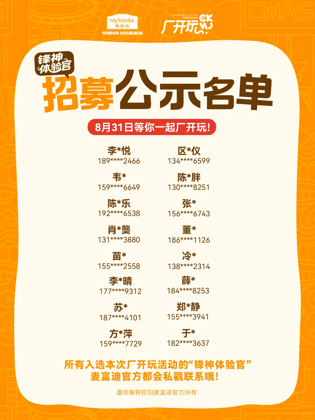 探厂招募Ⅰ名单里有你吗