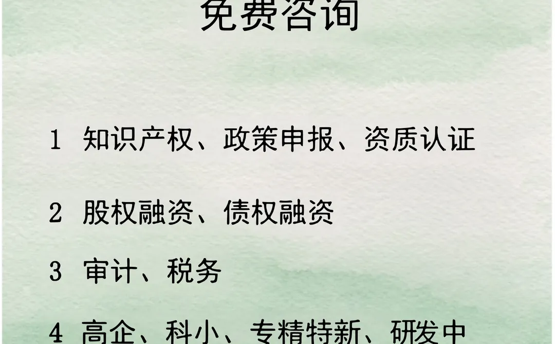 融资审计税务知识产权专利高企专精特新科小