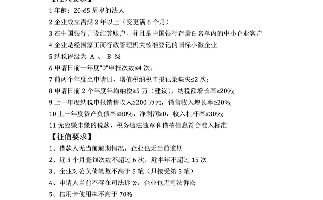 中行企业税贷申请攻略