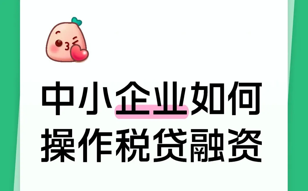 中小企业如何操作税贷融资