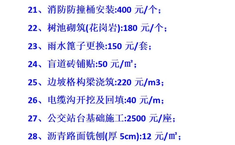 市政工程预算报价