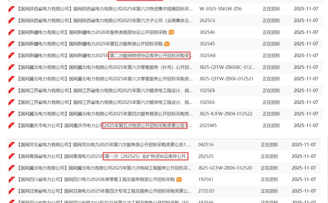 最新招标，物资、服务、工程！