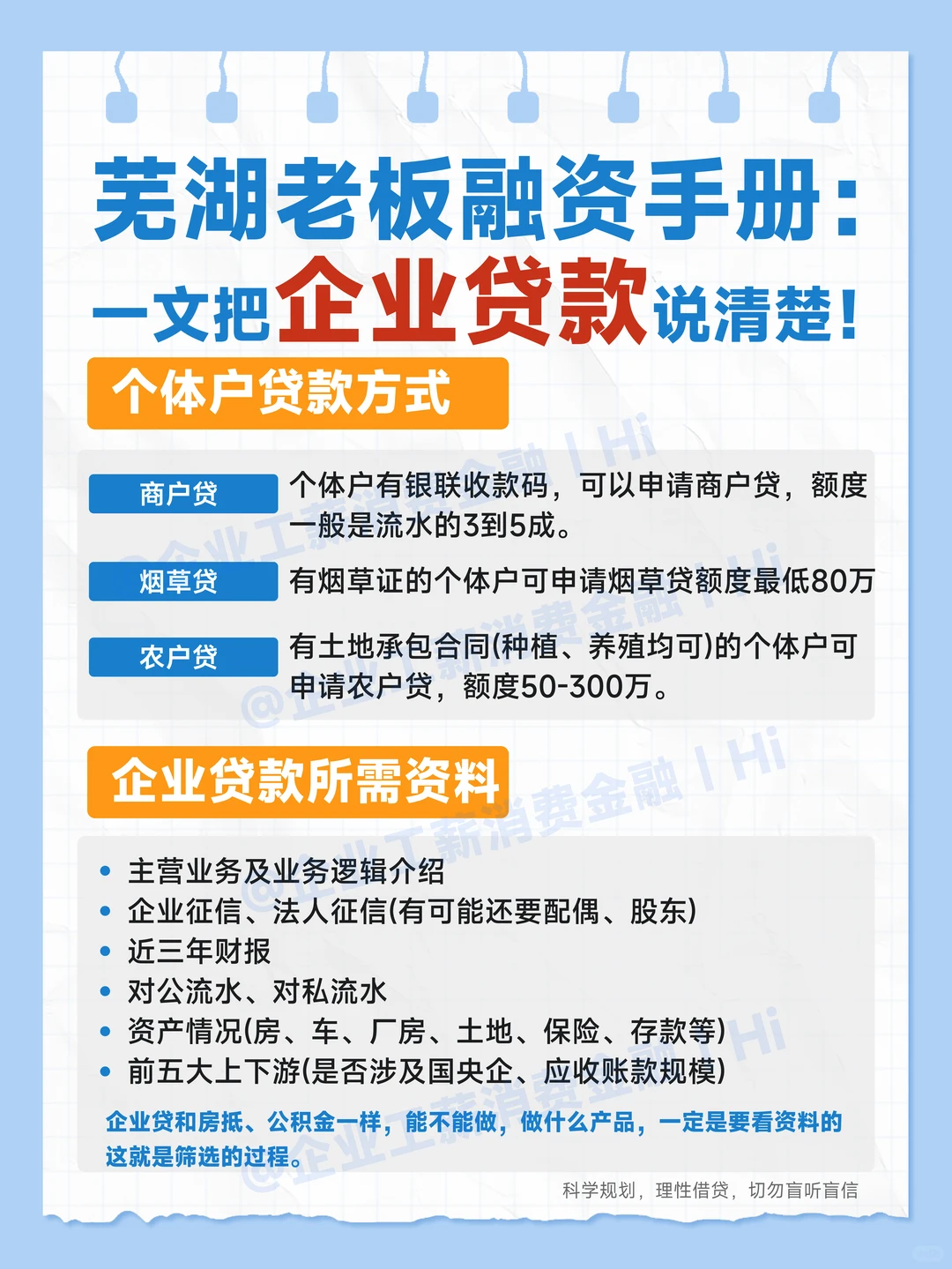芜湖老板融资手册：一文把企业贷款说清楚！