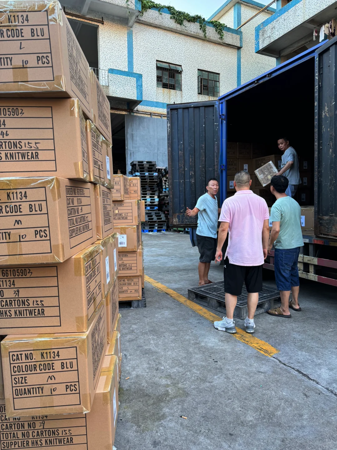 针织外贸单，装柜出货?