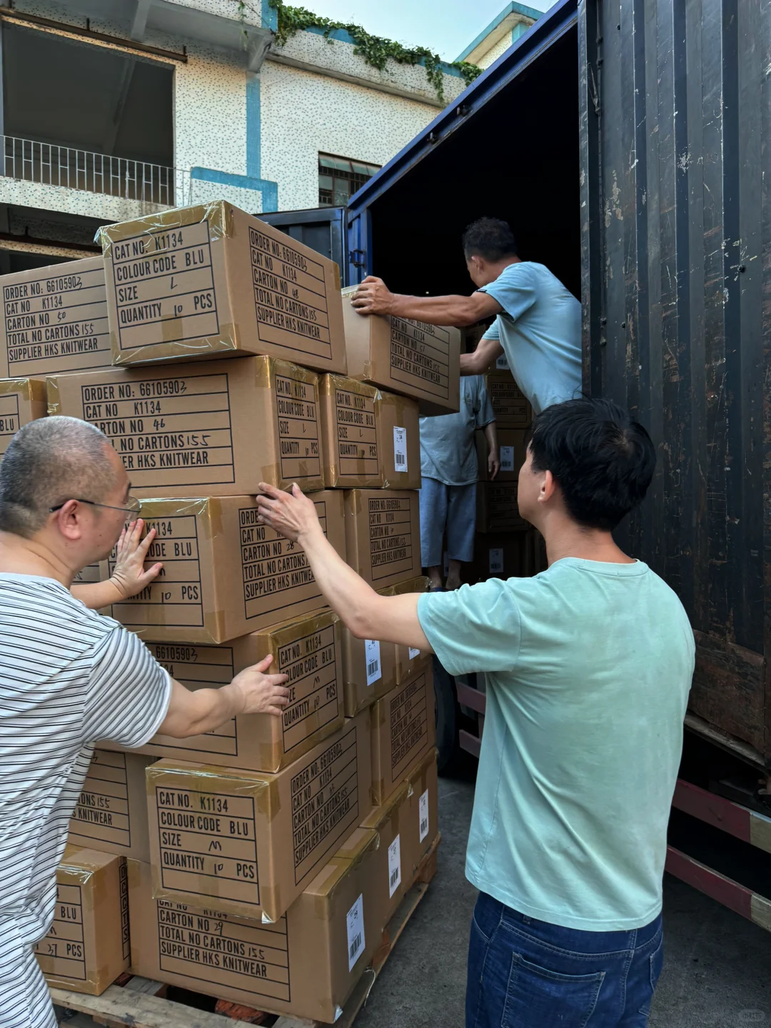 针织外贸单，装柜出货?