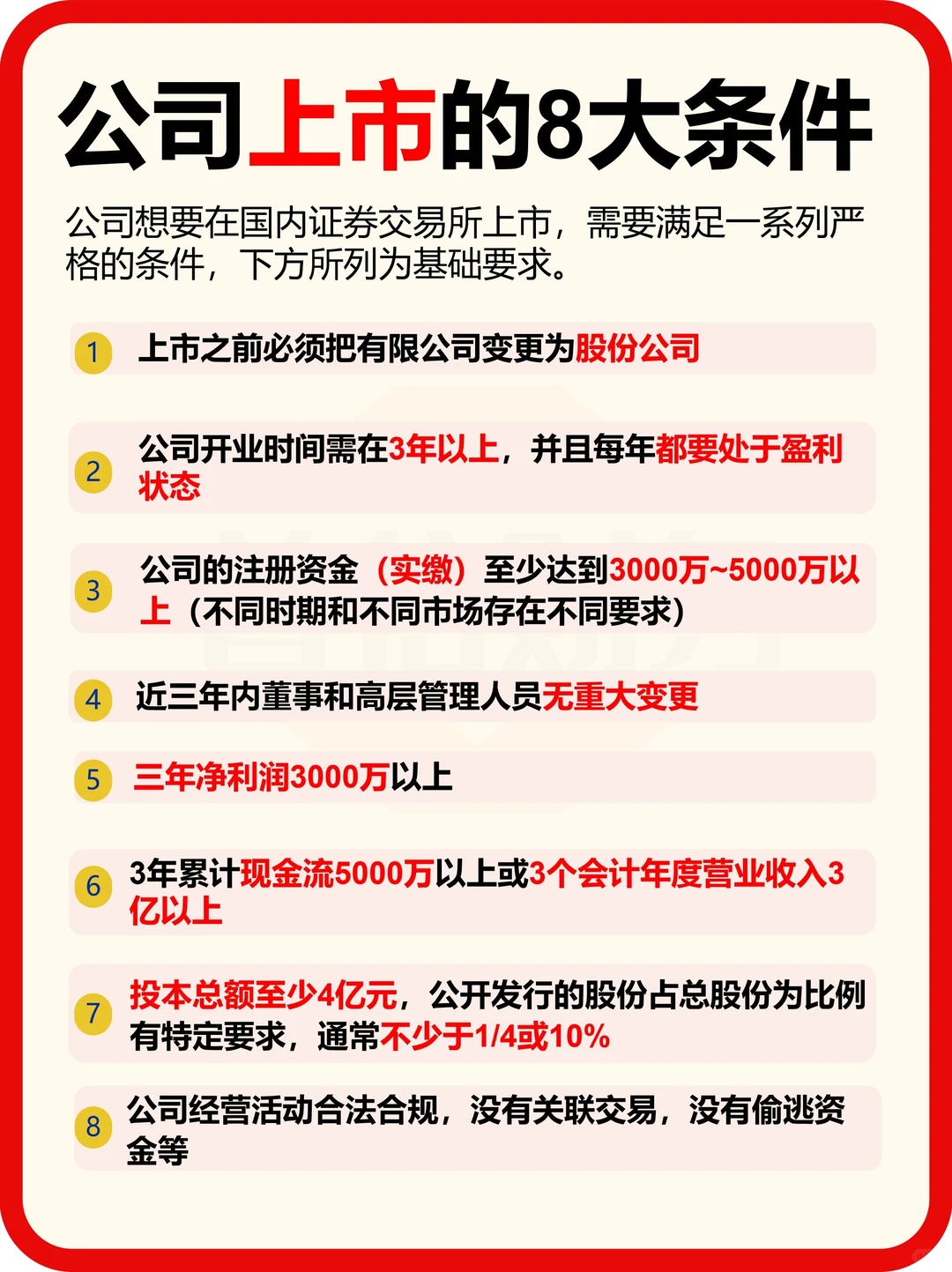 公司上市的8大条件?你了解多少❓