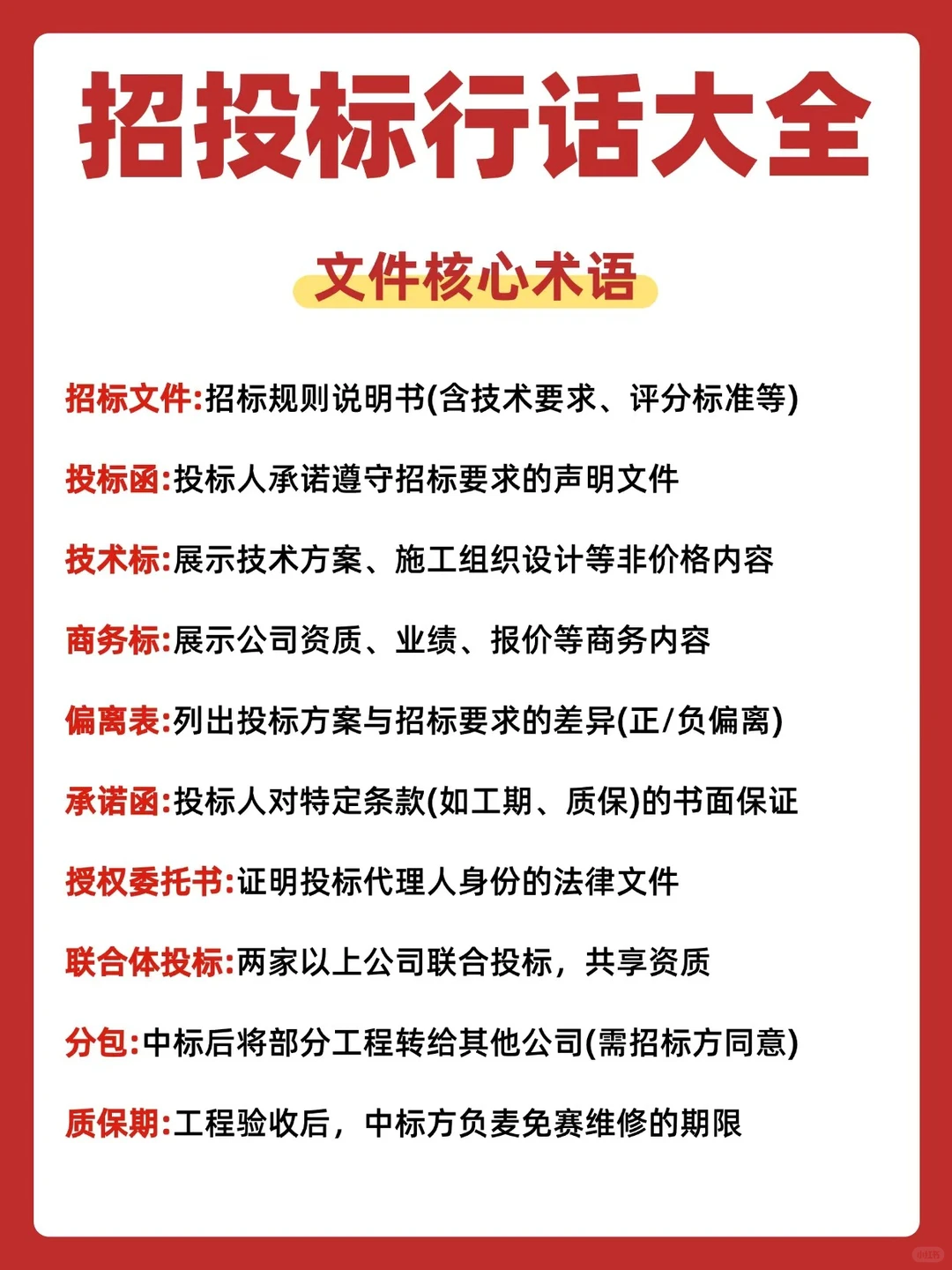 招投标必备：从入门到精通的50个行业术语