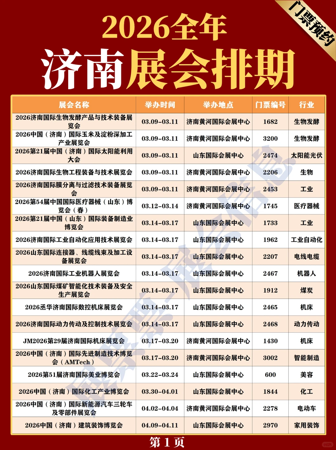 最新❗2026济南展会排期一览表（34场）