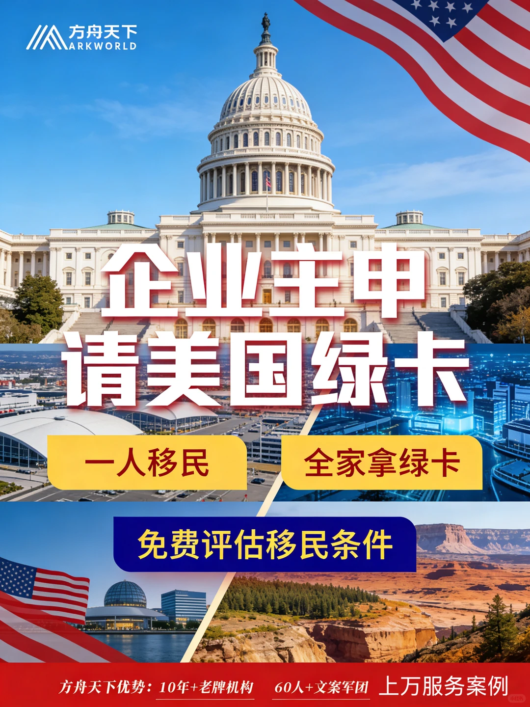 企业主移民|美国绿卡办理选方舟天下‼️