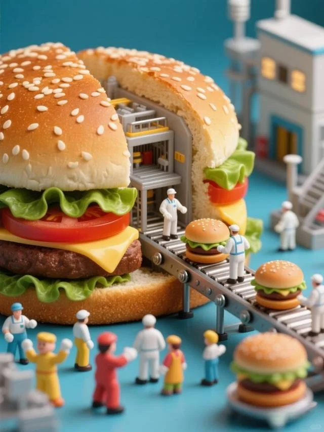 原来汉堡是这样生产的！！！
