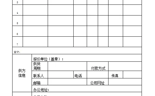 采购管理制度，内含各种表格