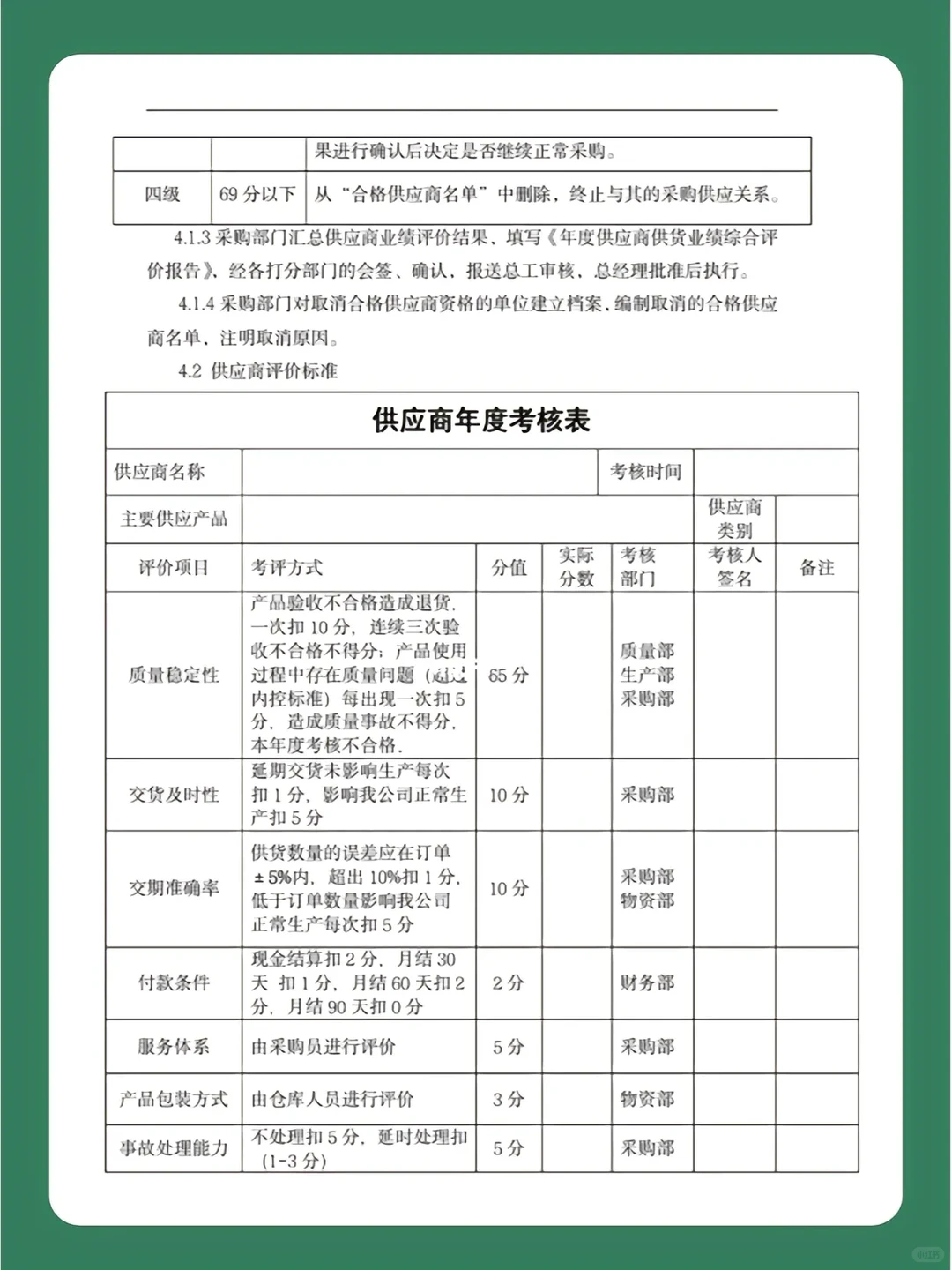 供应商管理四大步骤。