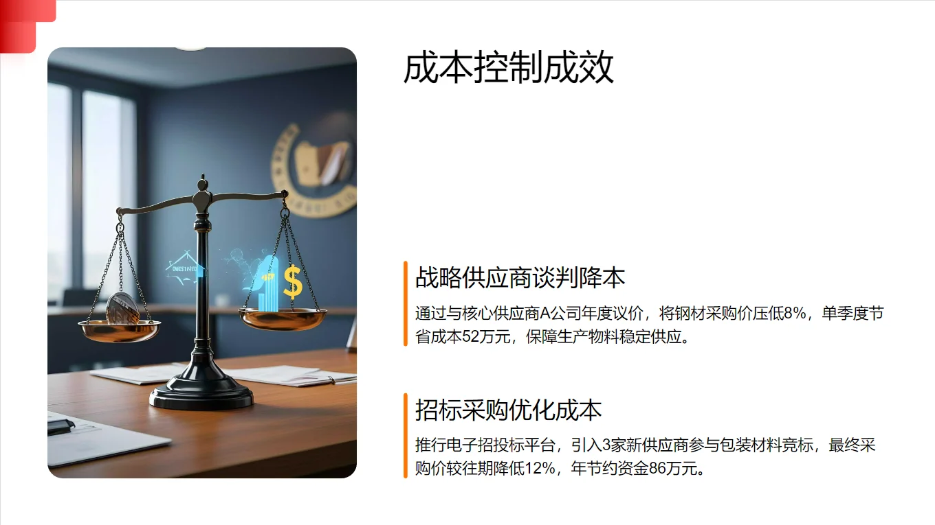 2025年度采购经理年终总结PPT（可编辑）