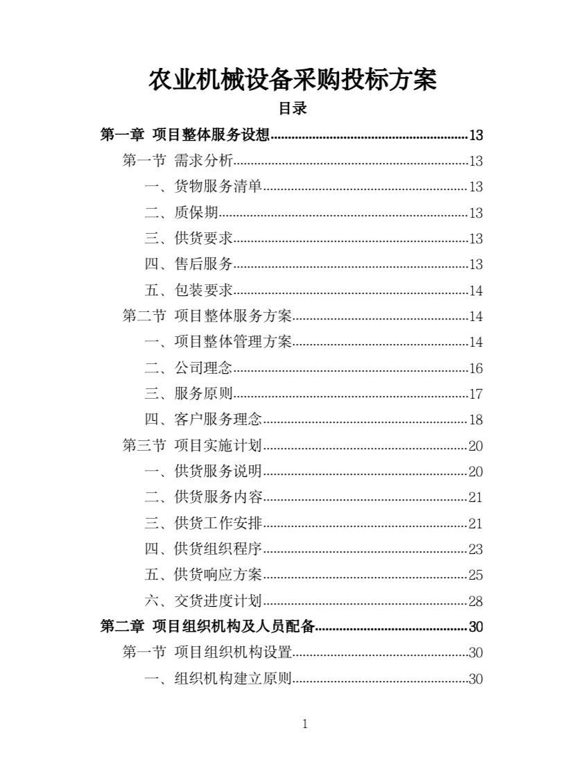 农业机械设备采购投标方案(366页)