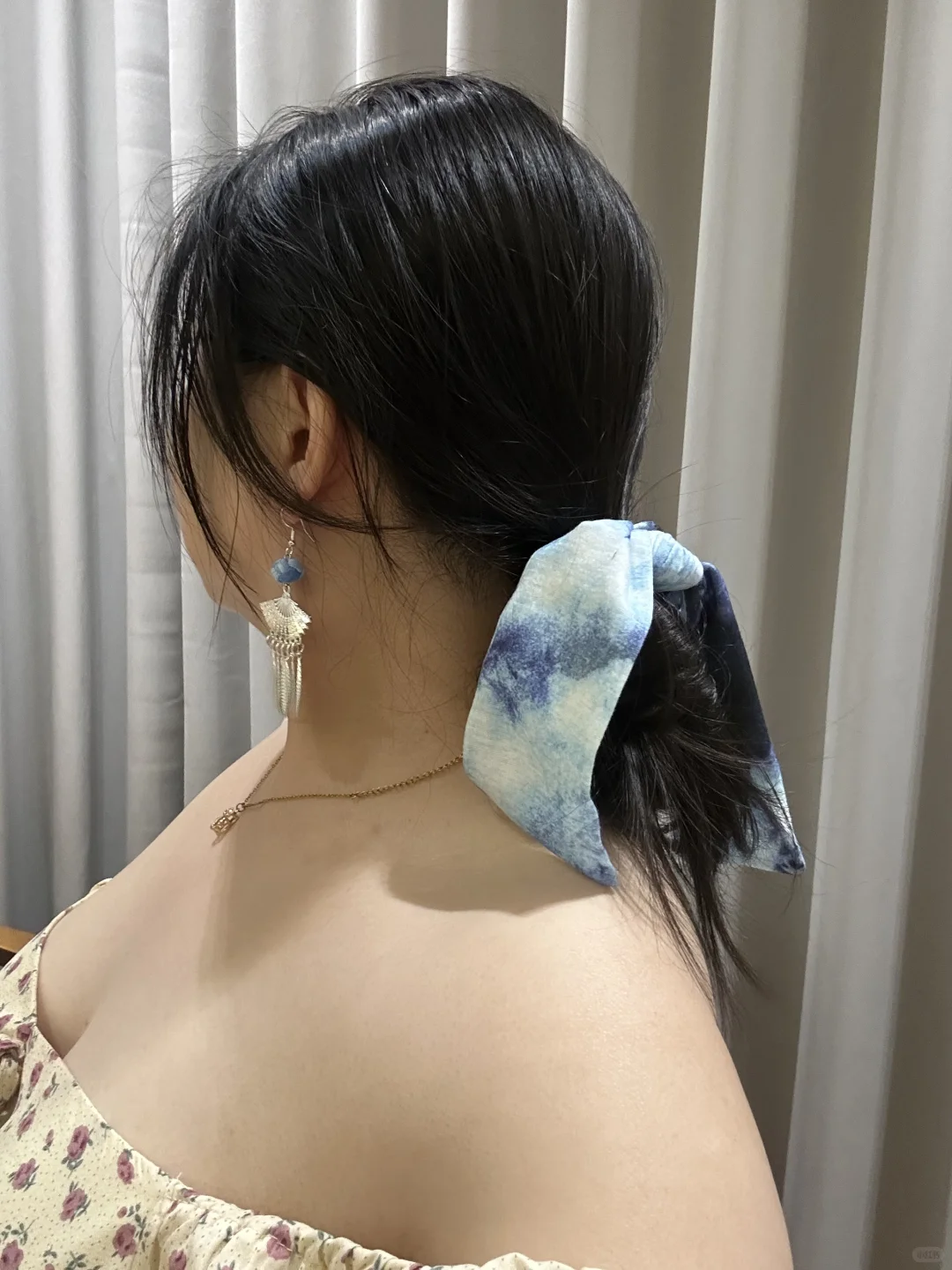扎染的发圈和耳环好好看！