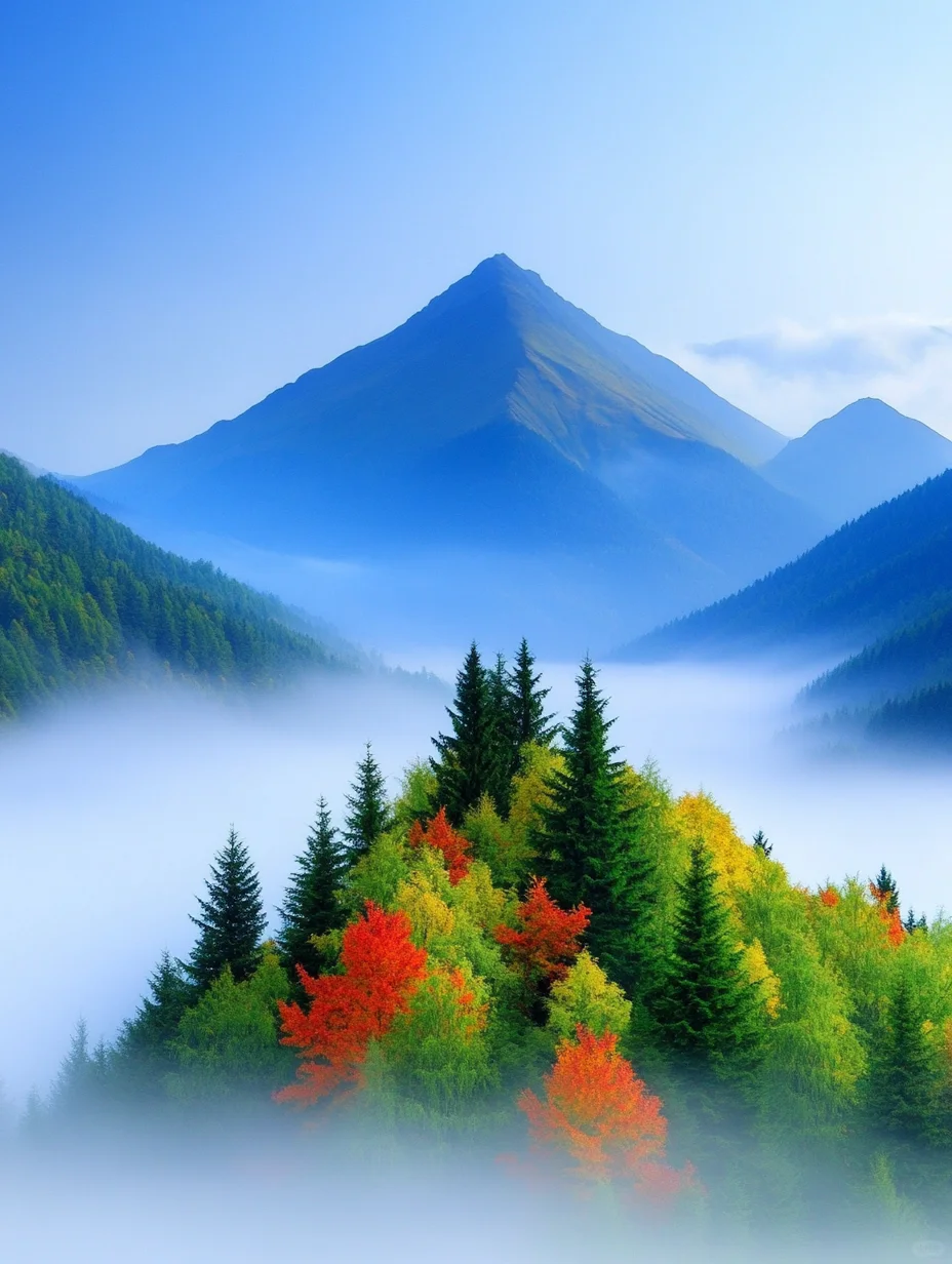 被山林色彩包围的秋天?