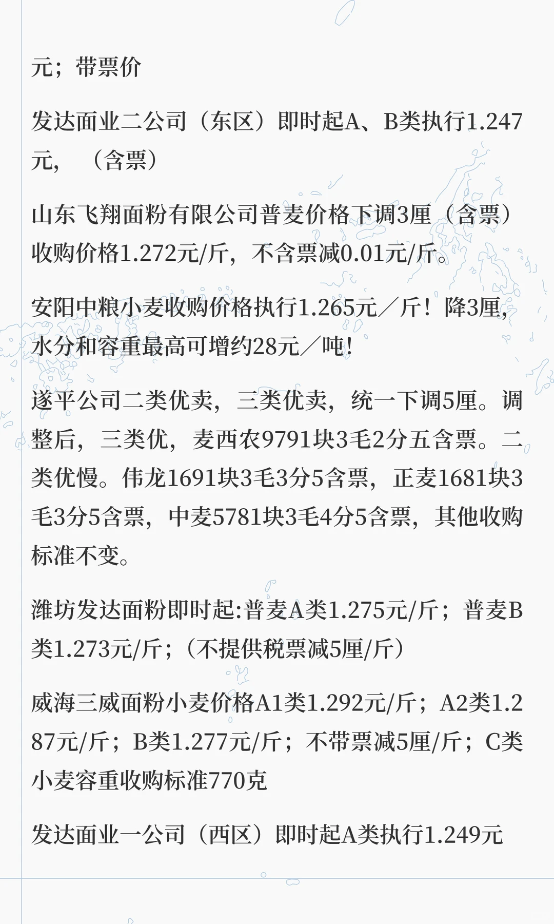 12月11日最新小麦玉米价格