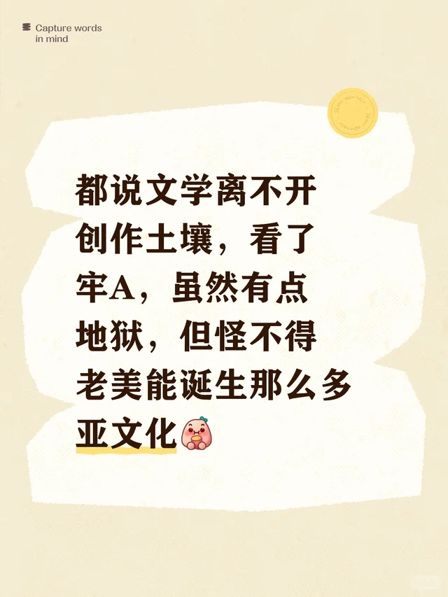 看了牢a,想到老美亚文化