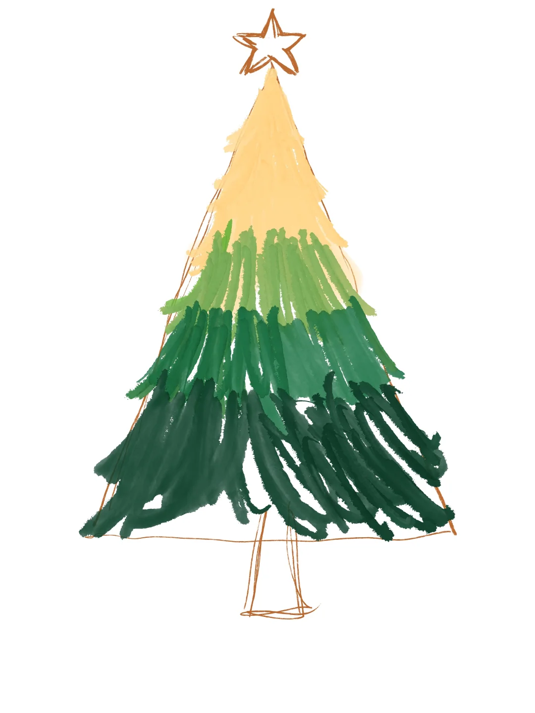 烟花圣诞树?绘画教程