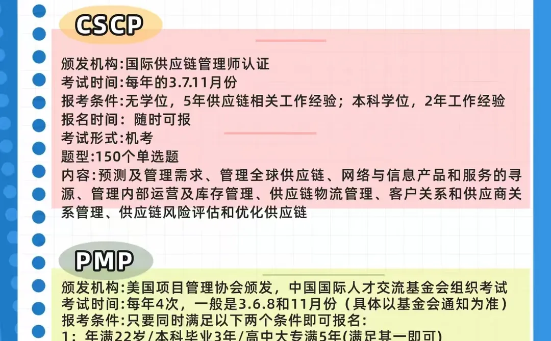 供应链人一生要考多少证？这6个含金量爆棚