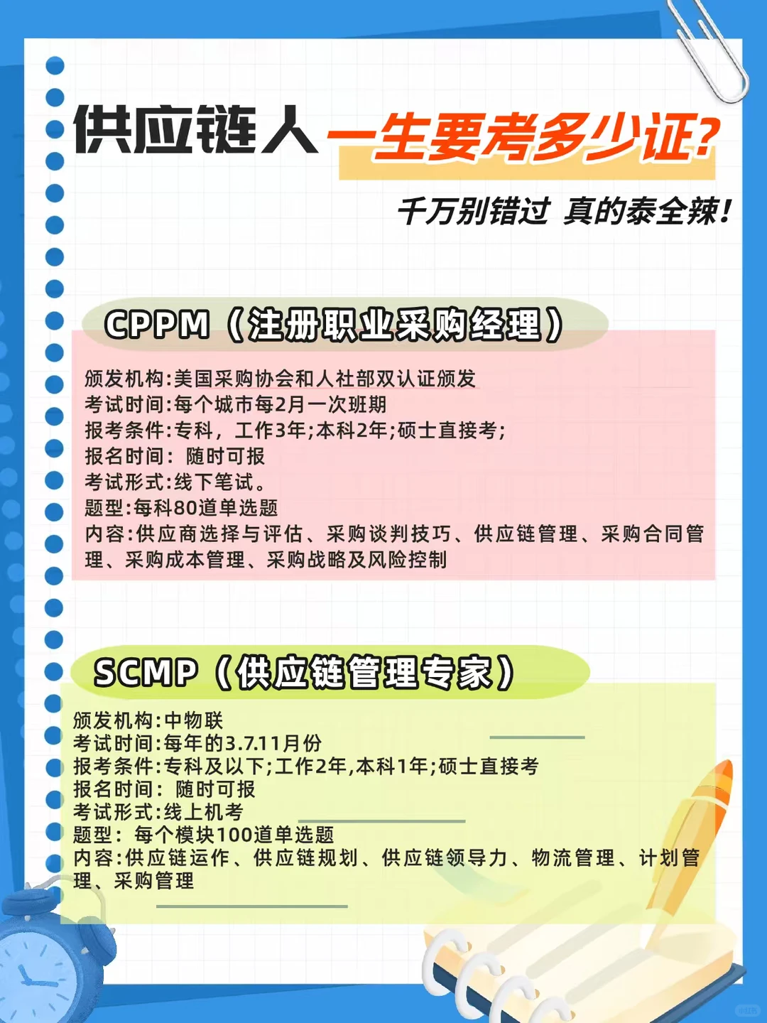 供应链人一生要考多少证？这6个含金量爆棚