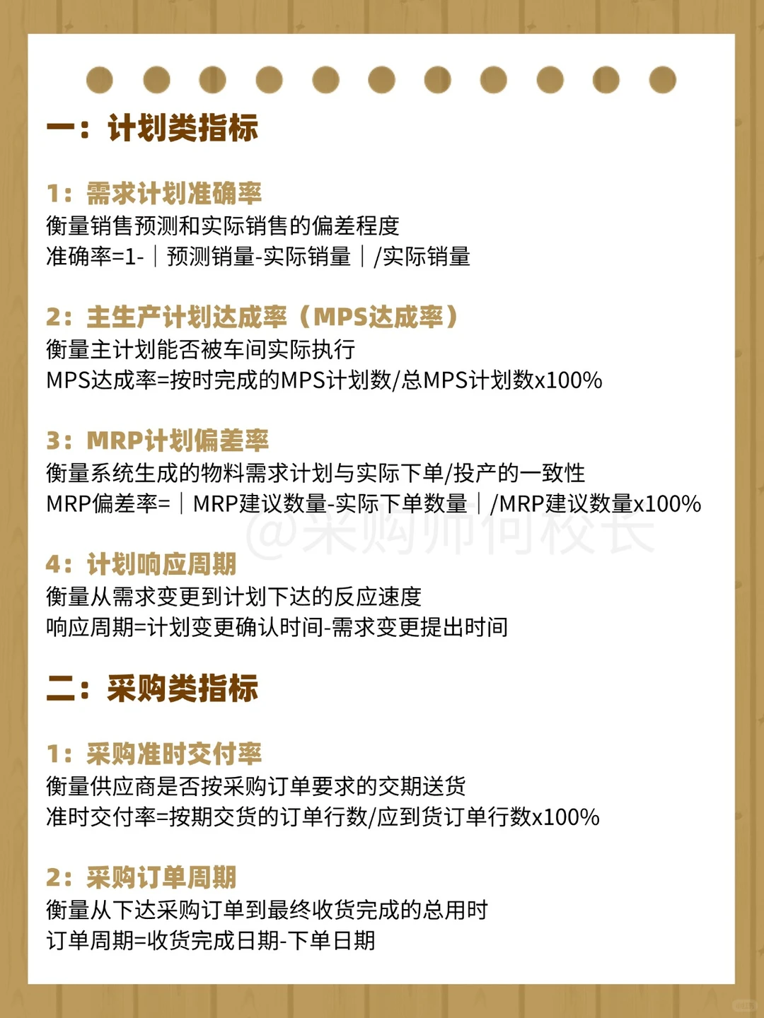 供应链管理22个核心指标与计算公式✅